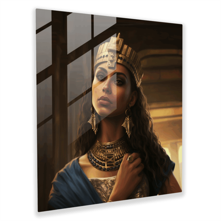 Ewige Glasdruckregal - Realistisches Cleopatra-Porträt Glaswandkunst