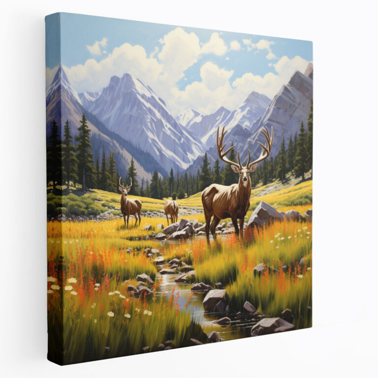 Leinwandbild Bergelch - Elch Leinwand Wandkunst Elch Wandkunst