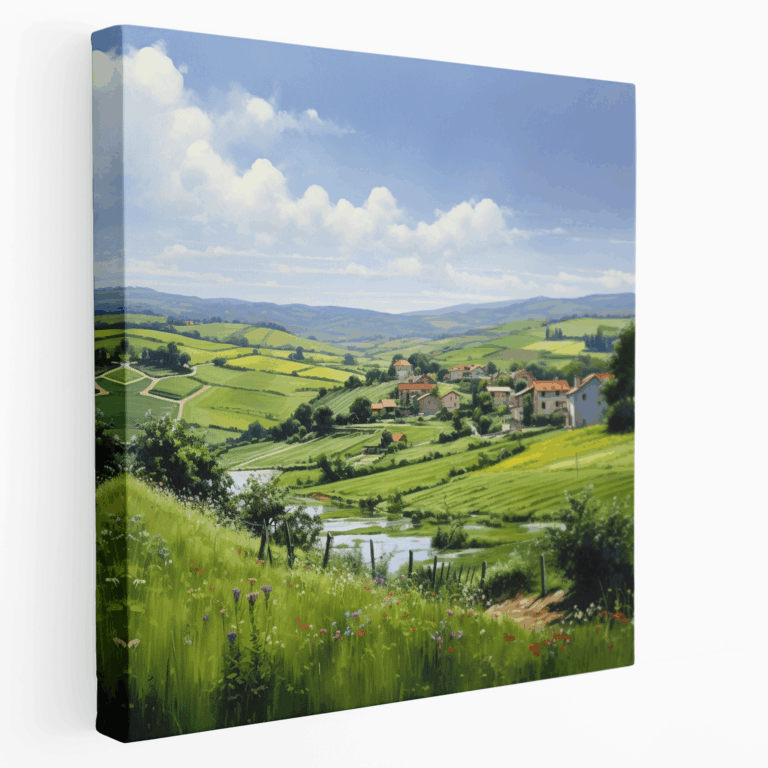 Leinwandbild ländliches Dorf Landschaft