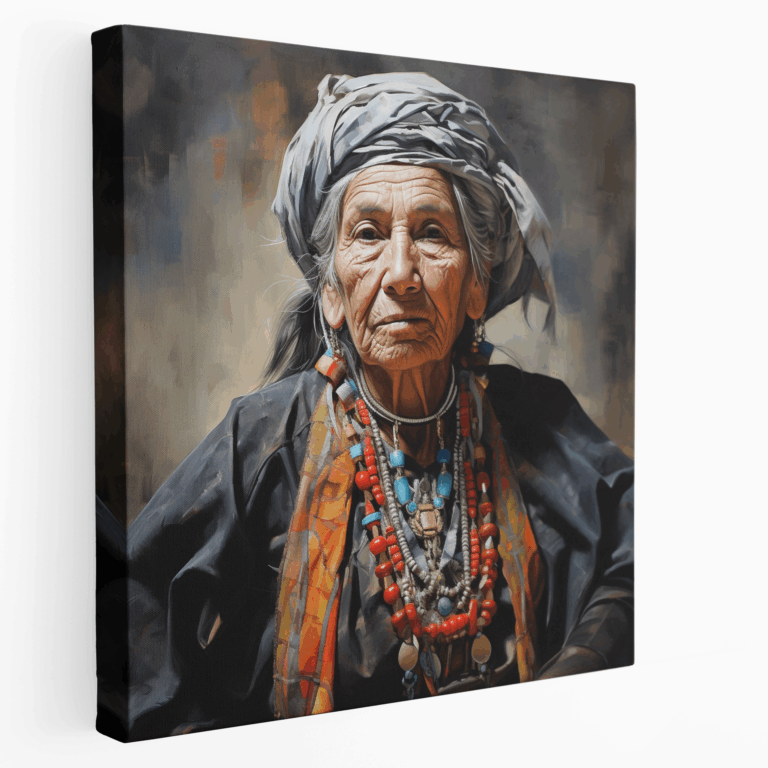 Ewige Weisheit - Neo-expressionistisches Porträt Leinwandbild