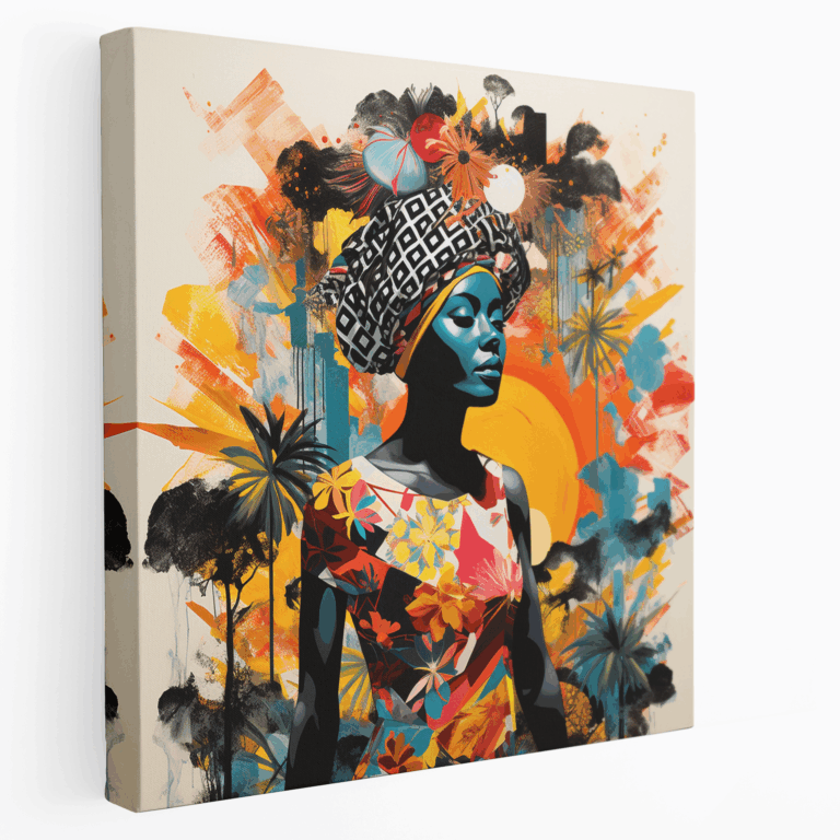 Afrikanische Muster Collage Leinwandbild