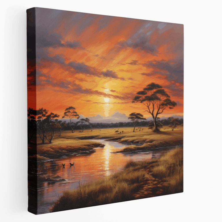 Afrikanischer Sonnenuntergang Leinwandbild