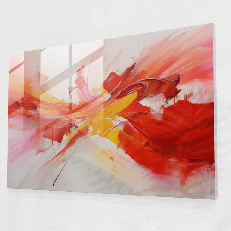 Ferrari Glasbild - Geschwindigkeitsausbruch - Ferrari Glaswandkunst Glas Kunst Spannung