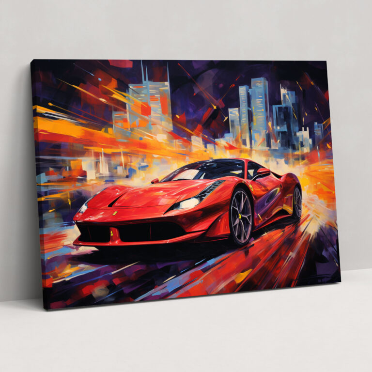 Ferrari Leinwandbild - Modernes abstraktes Wandkunstwerk