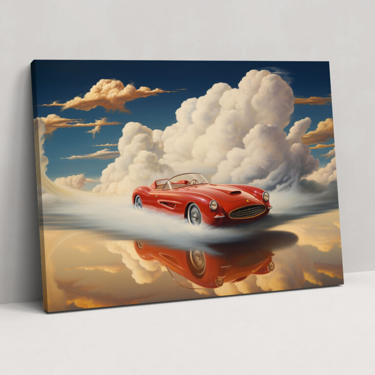 Ferrari Leinwandbild - Ferrari Ferrari Leinwandbild Schwerkraft trotzend Wolken