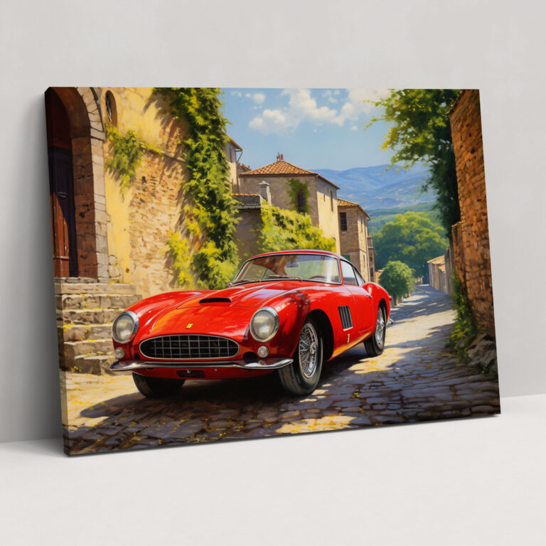 Ferrari Klassisches Wandkunst Leinwandbild - Landschaftsszene