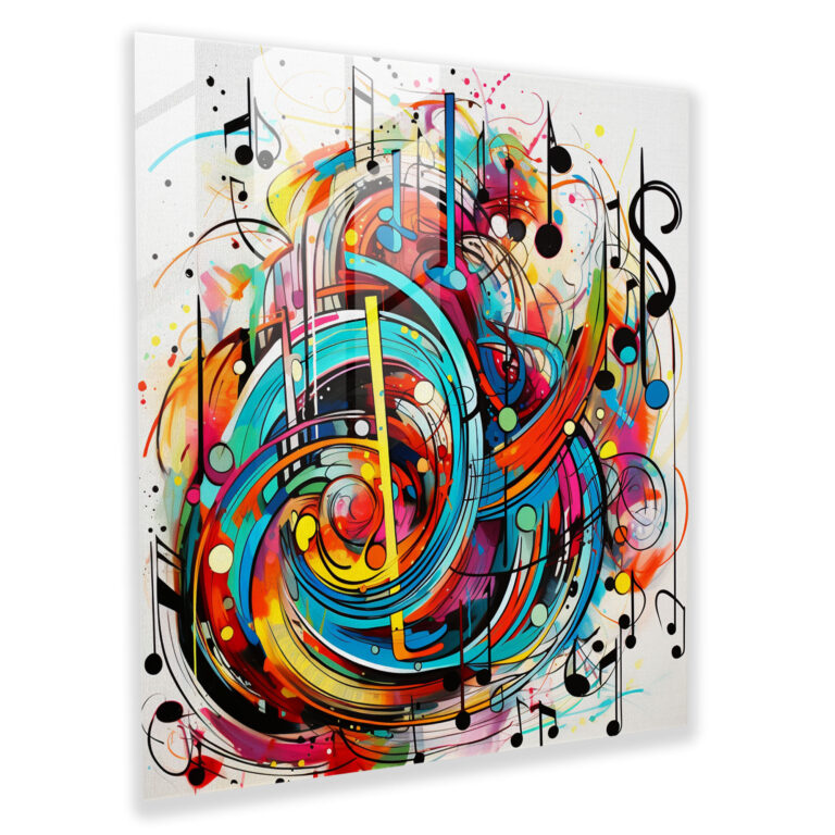 Funkymusic Glasbild - Funky Bunt Glasbild Energetischer Rhythmus