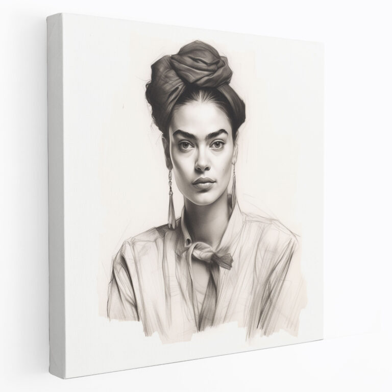 Frida Kahlo Leinwanddekoration - Zuhause Monochrom Leinwandbild