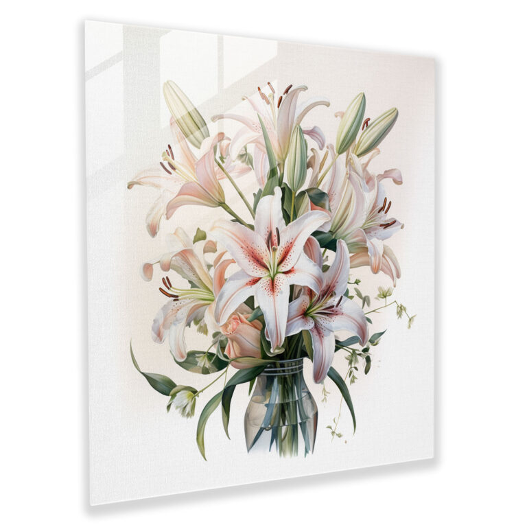 Glasbild Lilienstrauß Leinwanddruck