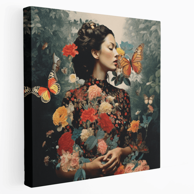 Leinwandbild Vintage Botanische Collage