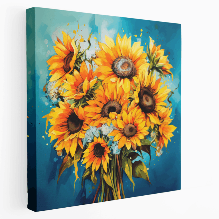 Abstraktes Sonnenblumenstrauß Leinwandbild