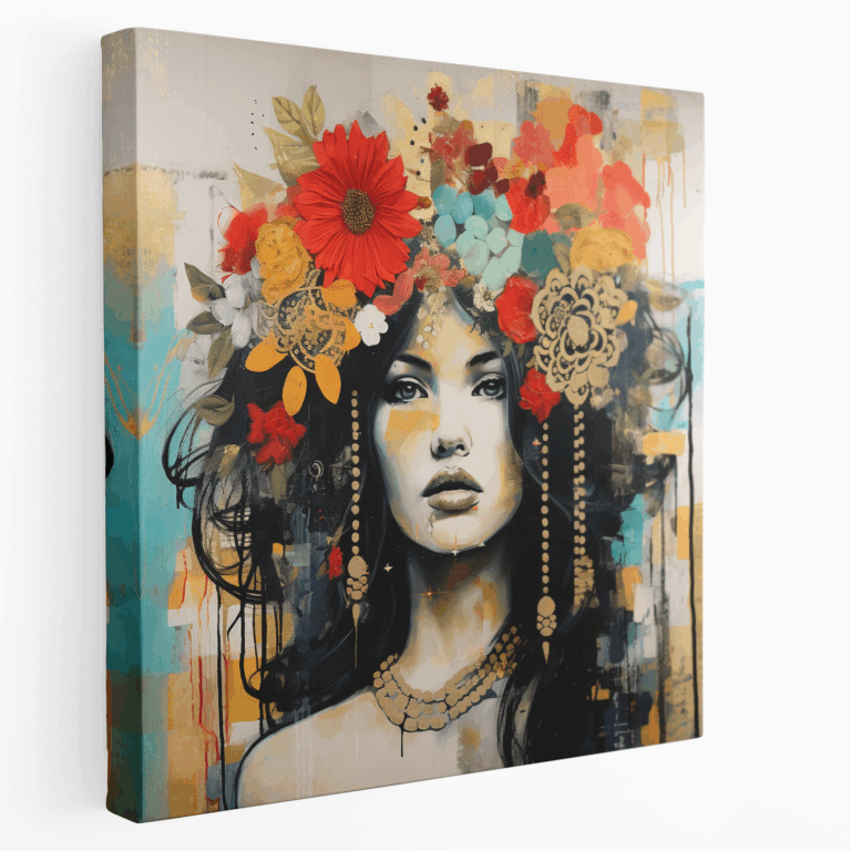 Bohemian Blüten Leinwandbild