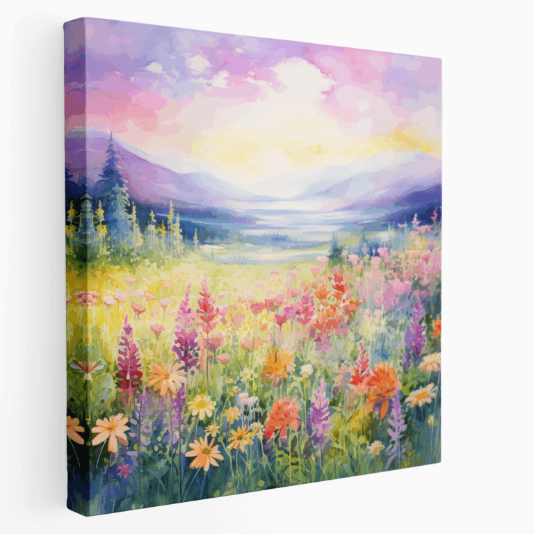 Wildblumen Aquarell Leinwandbild