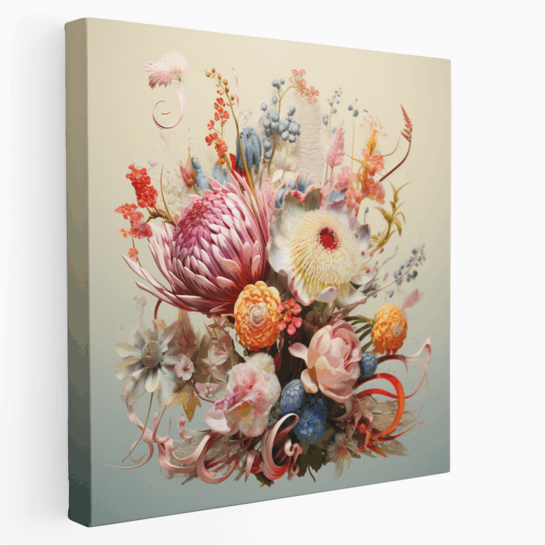 Leinwandbild mit traumhaft fantastischen Blumen