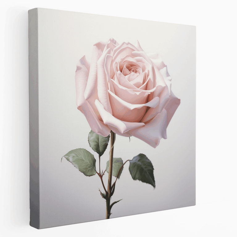Botanisches Leinwandbild in Pinkrosa