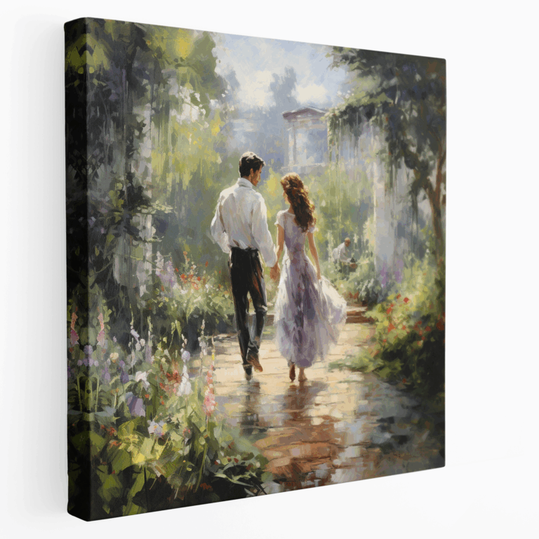 Verträumter Rosengarten Wandkunst