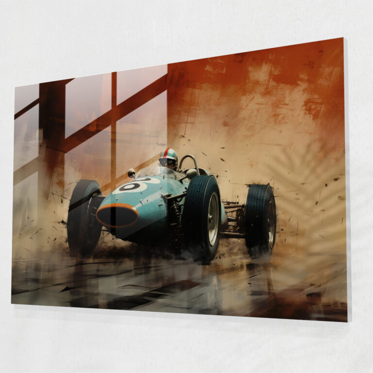 Formel 1 Glasbild - Formel 1 Glas Kunst Wanddekoration Wohnkultur