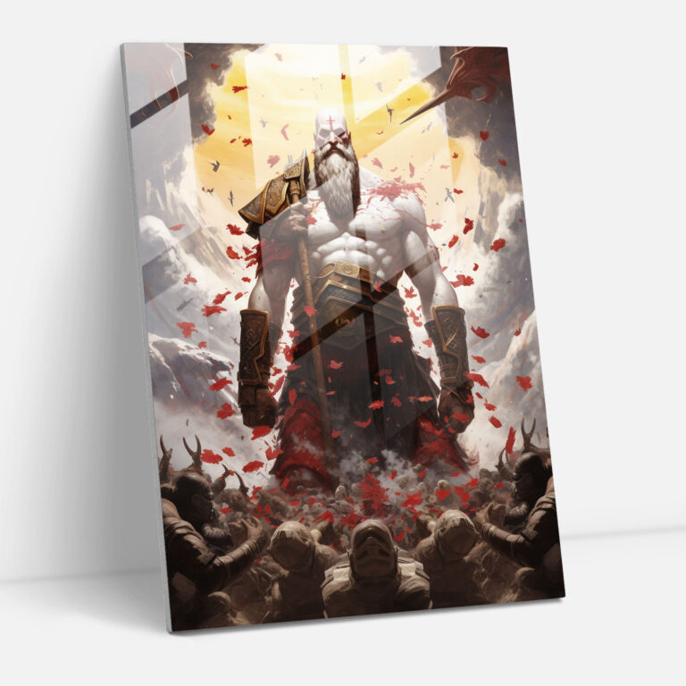 Glasbild God of War - Gefallene Krieger Glasbild Dekoration für Zuhause