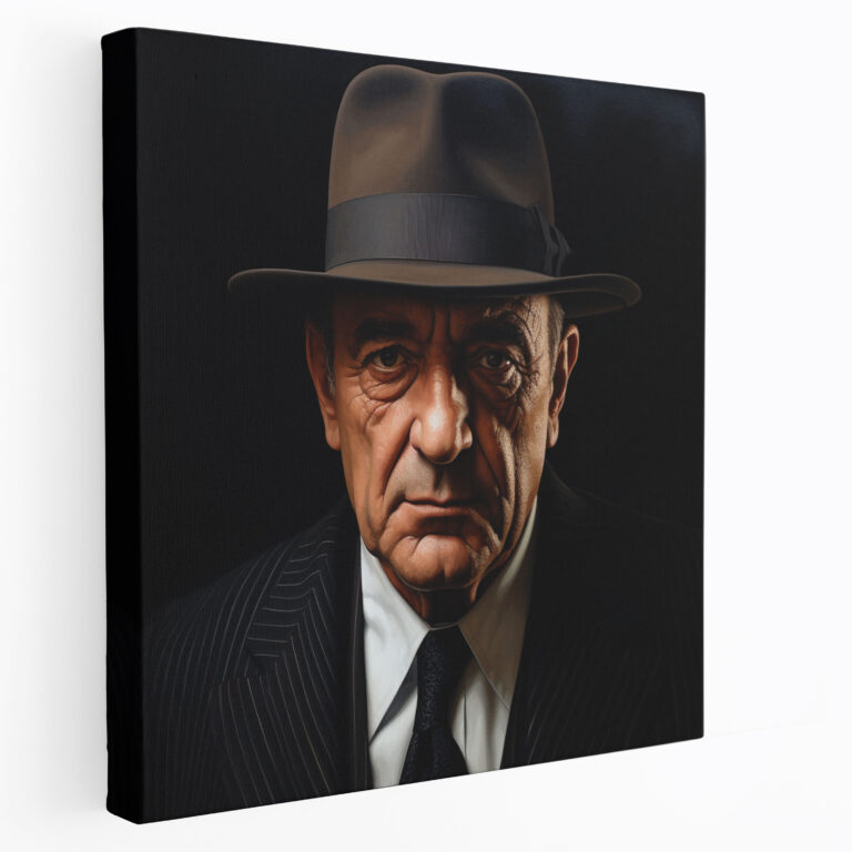 Realistisches Porträt Leinwandbild von Goodfellas - Eleganz und Stilvolles Highlight