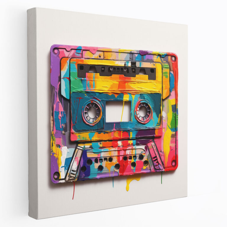 Retro Kassette Wandkunst - Funky Wanddekoration Leinwand Leinwandbild