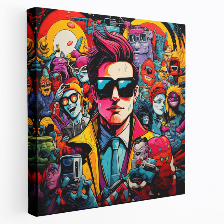 Funky Leinwandbild - Cartoon-inspirierte Wandkunst - Coole Cartoon-inspirierte Kunstwerke Leinwand Wandkunst Wohnkultur