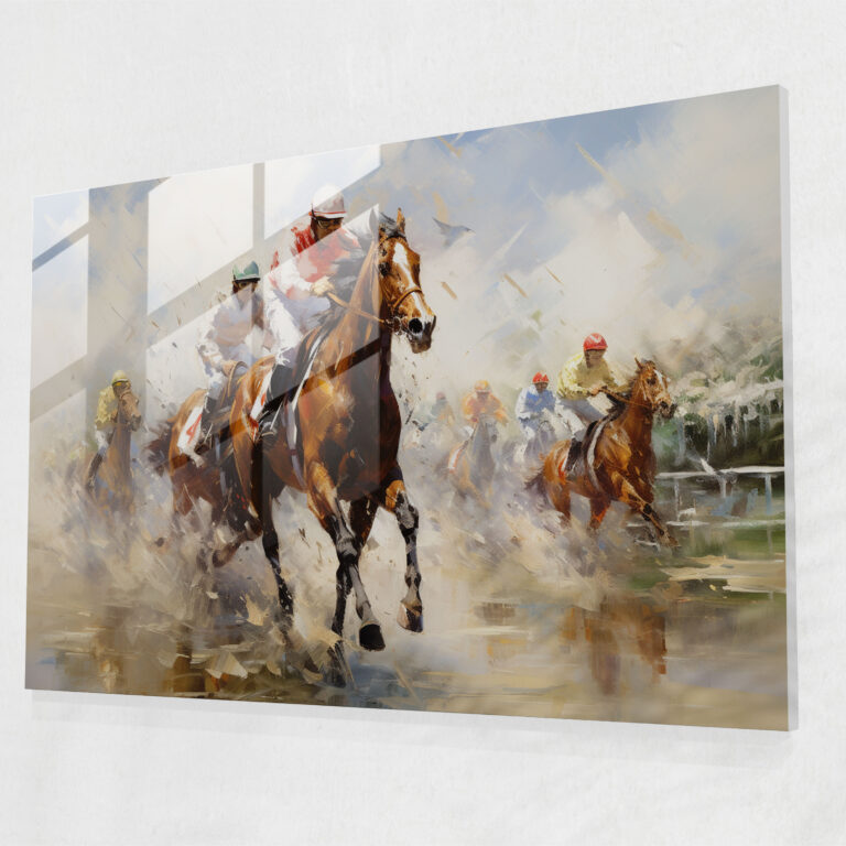 Gamble Wohn-Dekoration - Pferderennen Leinwandbild Moderne Kunst