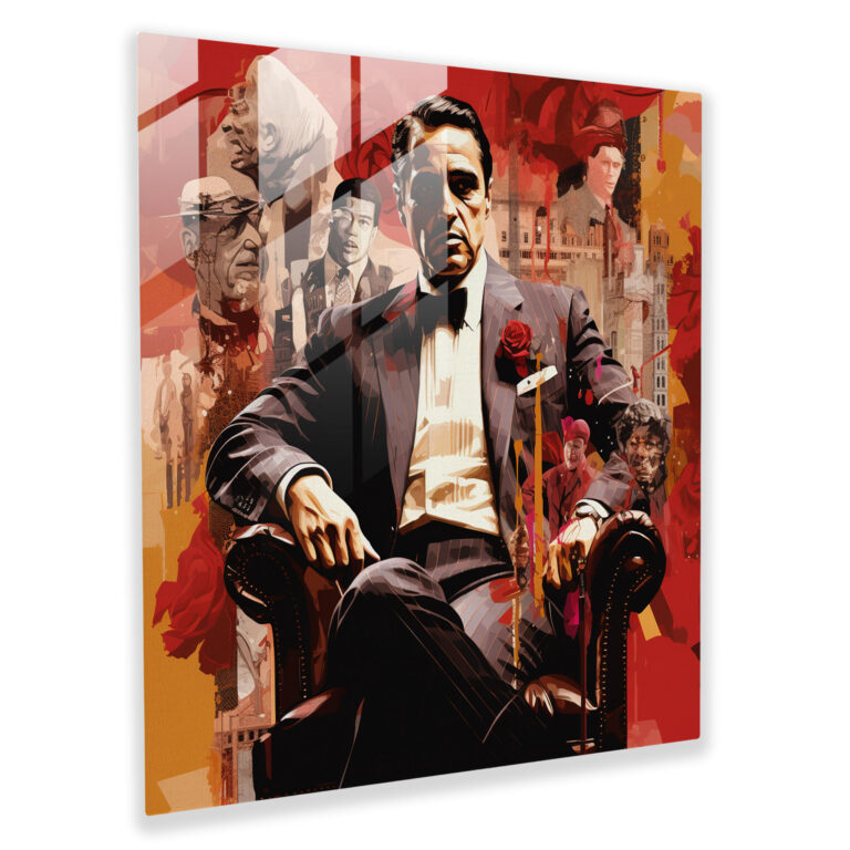 Godfather Glasbild - Glasbild Glaswandkunst Wanddekoration