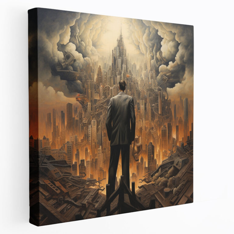 Godfather Surreal Leinwandbild - Stadt Skyline