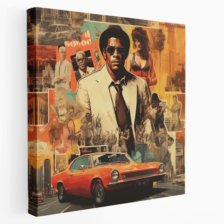 Retro Gangsta Collage Leinwandbild