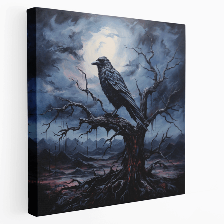 Rabenschwarzes Melancholie Leinwandbild