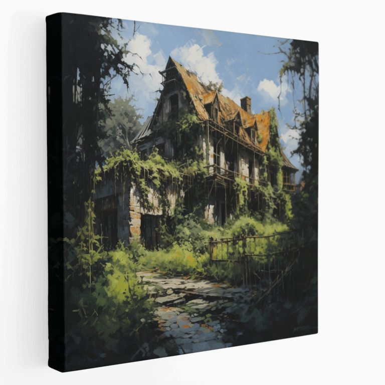 Leinwandbild Verfallenes Herrenhaus
