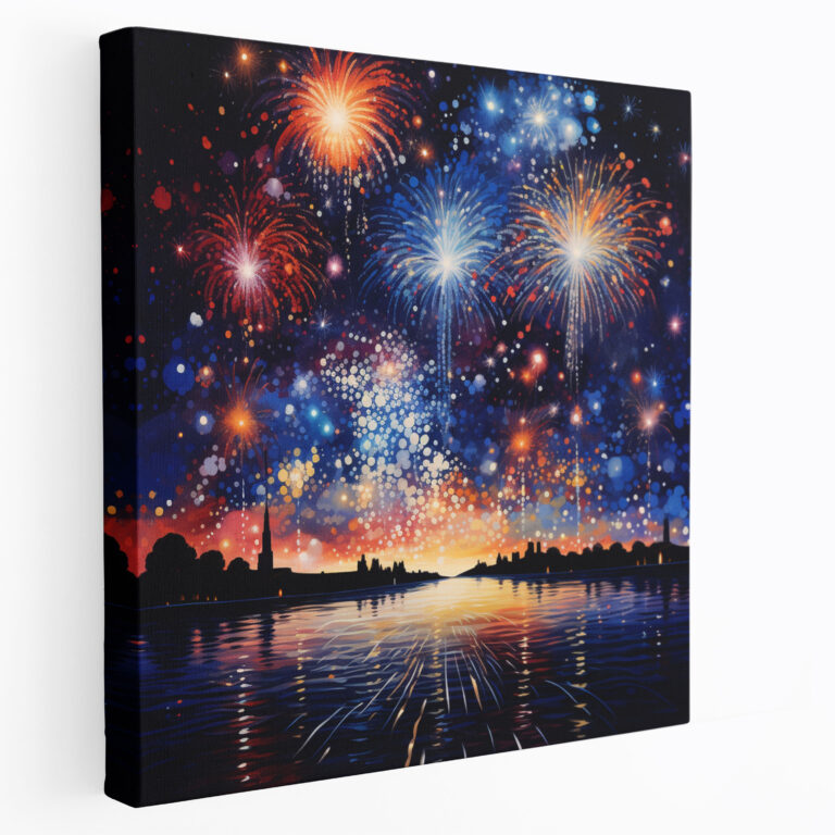 Glitzer Leinwandbild - Funkelndes Feuerwerkspektakel - Glitzer Leinwand Wohnkultur Leinwand Wandkunst
