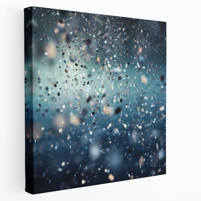 Glitzer Wandkunst - Silberne Feier - Glitzer Wohnkultur Wandkunst Silber Konfetti