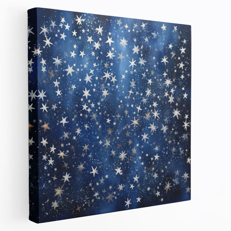 Glitzer Leinwandbild - Sternenhimmel Ruhe - Glitzer Wohn-Dekoration Funkelnde Sterne Ruhe
