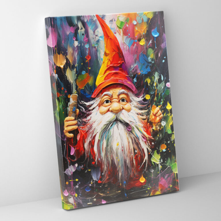 Gnome Leinwandbild - Abstraktes Acrylgemälde - Gnom Leinwand Wanddekoration