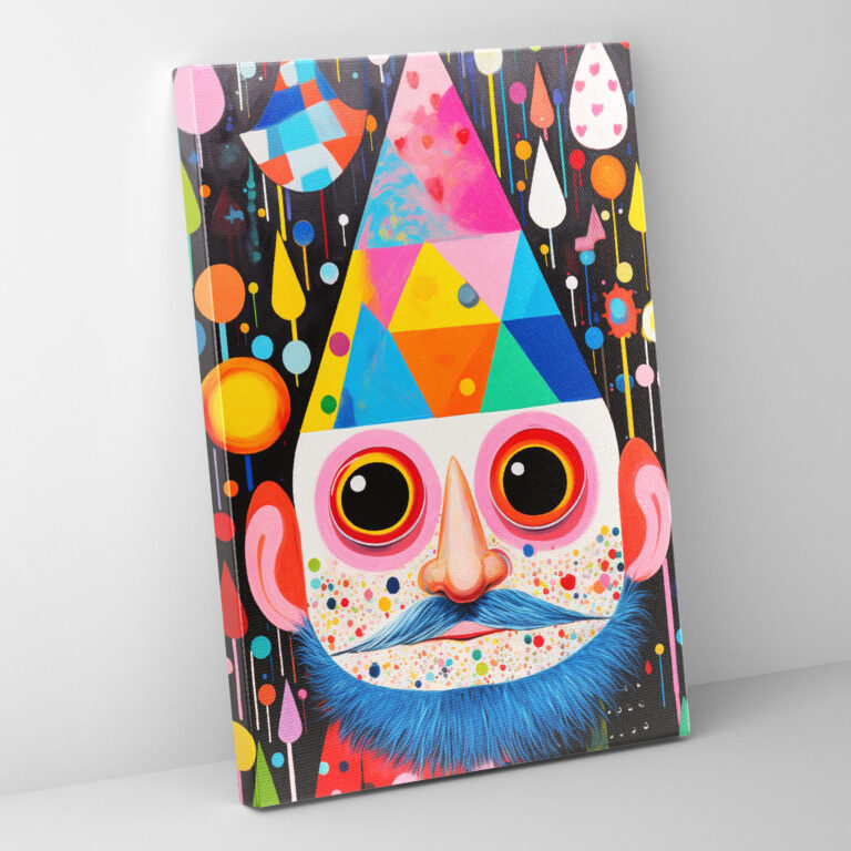 Gnome Leinwandbild - Farbenfrohe Pop Art Wandkunst - Zwerg Leinwand Leinwand Wandkunst Wanddekoration