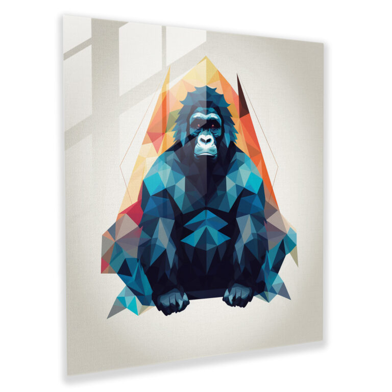 Kunstvolle Gorilla Wanddekoration - Glasbild Modernes Design