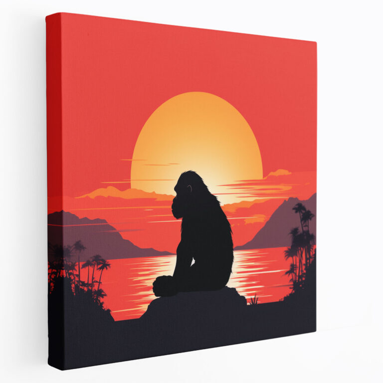 Gorilla Leinwandbild - Gorilla Leinwandbild Ruhe Leinwand Wandkunst