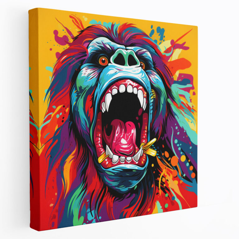 Gorilla Leinwandbild - Beeindruckendes Gorilla-Design mit lebendigen Farben