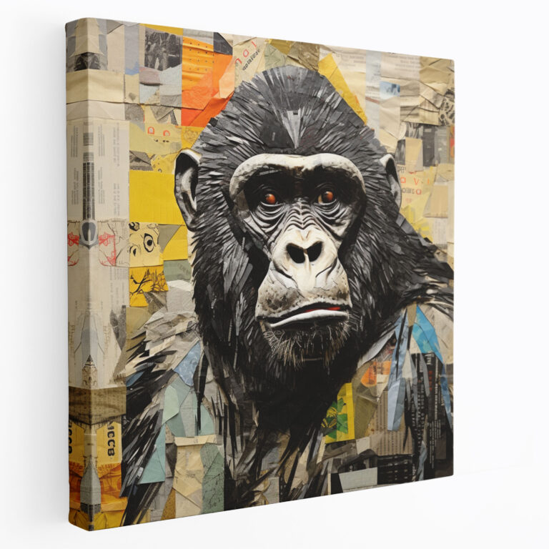 Gorilla Leinwandbild - Wanddekoration Stoff Wohnkultur