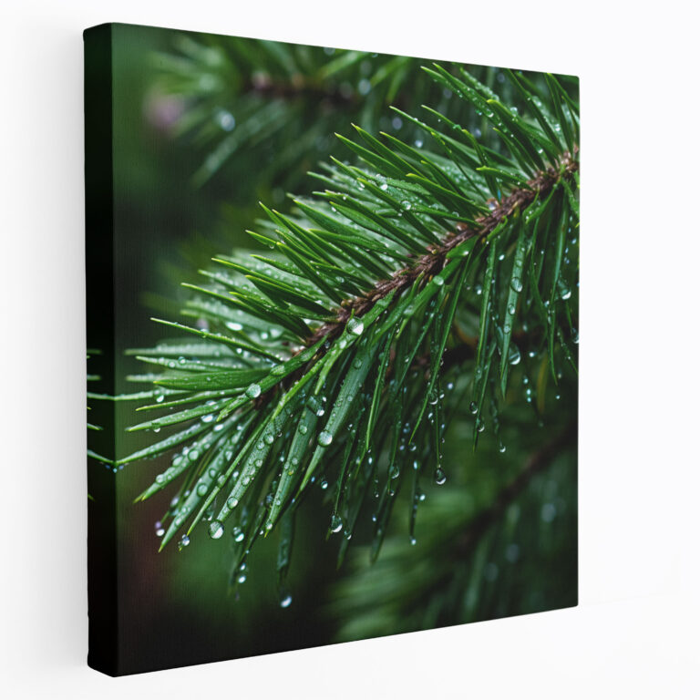 Grüne Kiefern Wandkunst - Leinwandbild Wohnkultur realistische Naturfotografie