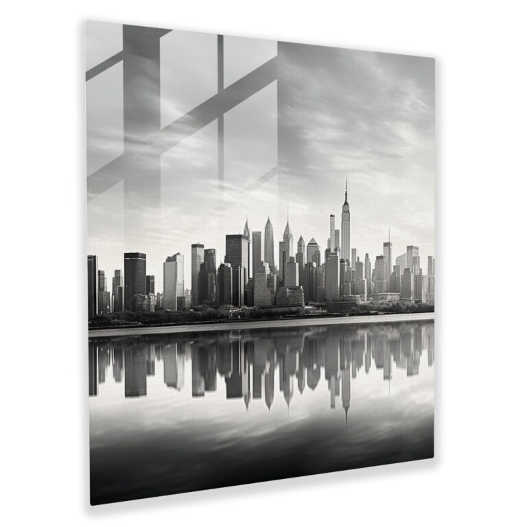 Fotodruck Glasbild Stadtansicht Grau - Grau Glasbild Architektur
