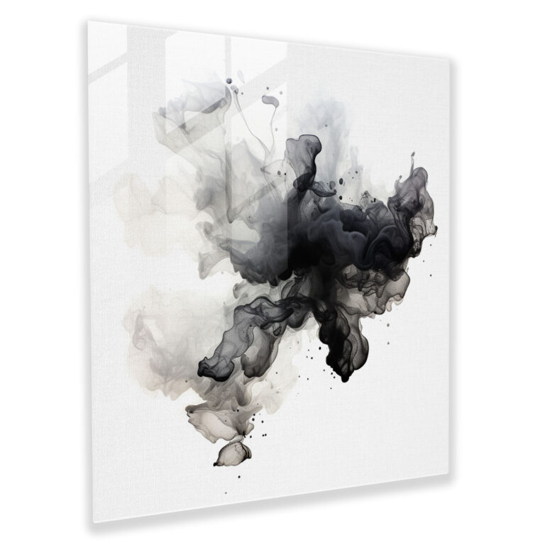 Graues Sturmglasbild - Grau Glaswandkunst stürmischer Himmel Abstrakte Kunst