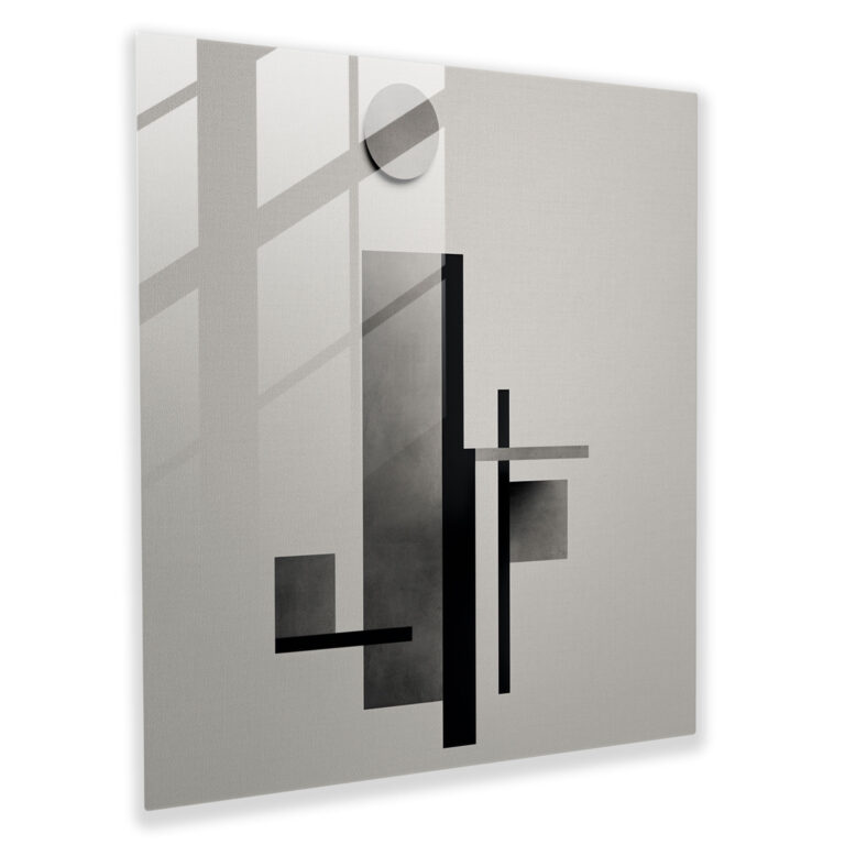 Glasbild in Grau - Minimalistisches Design geometrische Formen