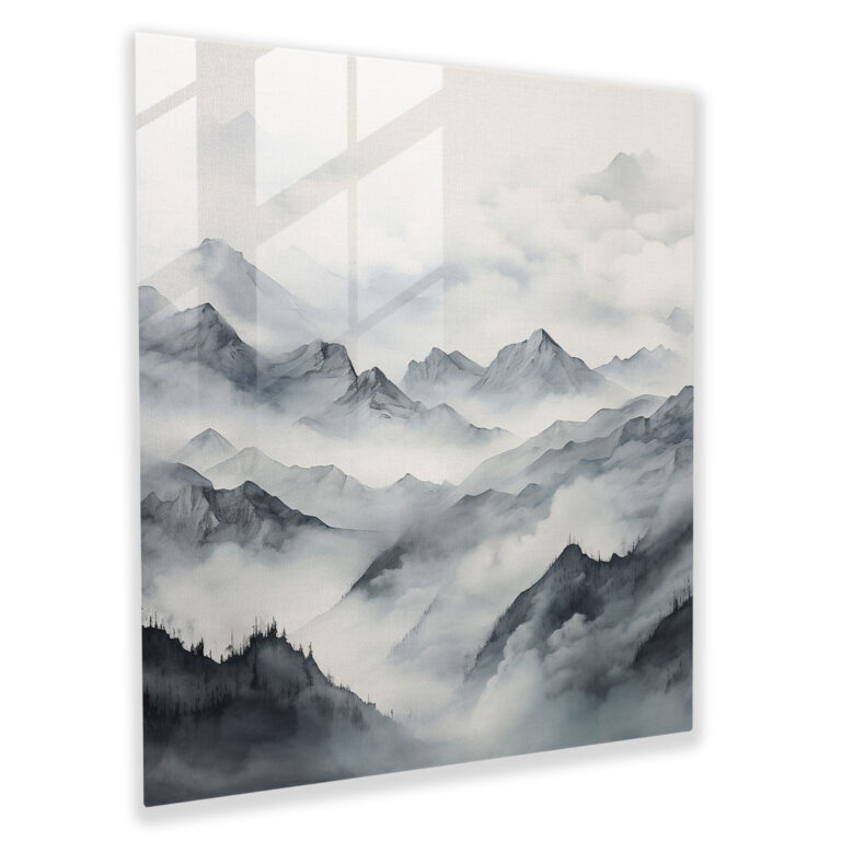 Glasbild Nebelgrau - Natur Grau Glasbild Themenfarbe Grau