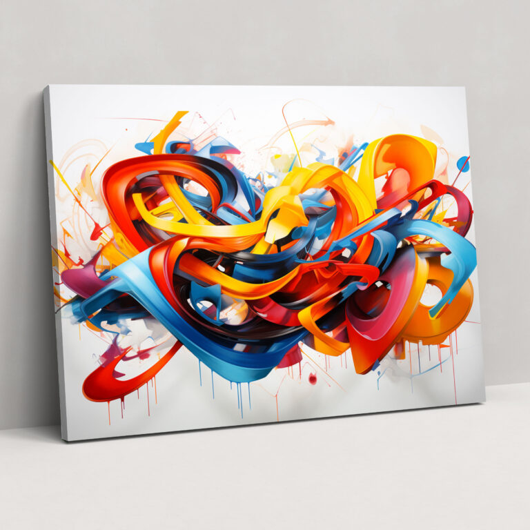 Leinwandbild mit kühnen Graffiti-Pinselstrichen - Graffiti Wanddekoration Leinwandbild