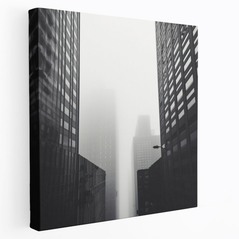 Stadtbild Leinwandbild - Grau Wanddekoration Wandkunst Urban Living