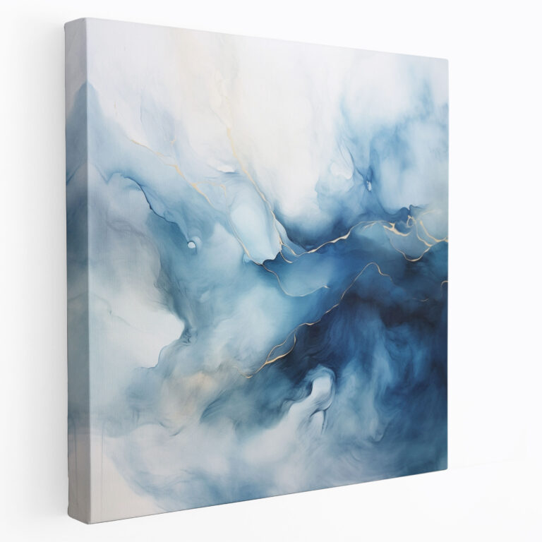 Leinwandbild Graue Wolken - Grau Leinwand Wandkunst Grau Und Blau Schönheit
