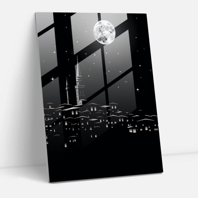 Galata Tower Glasbild - Heimdekoration Sternennacht Himmelsbild