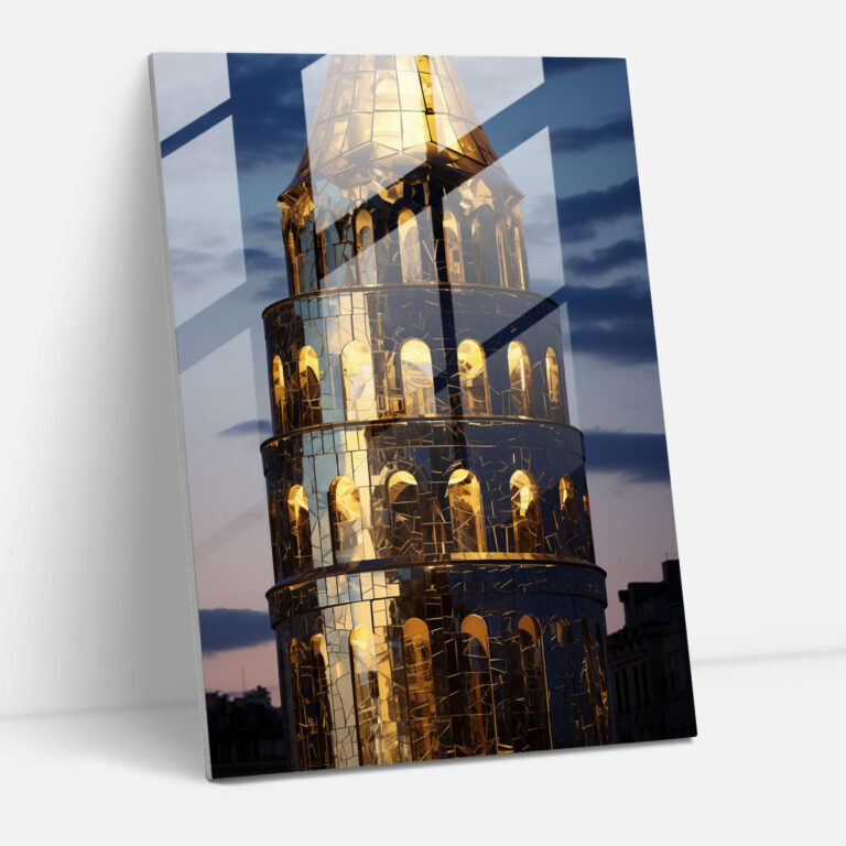 Glasbild Galata Tower - Architektonische Details